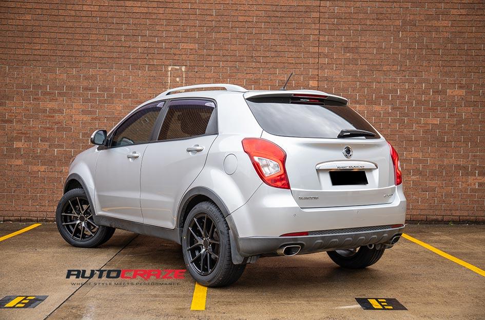 SSANGYONG KORANDO MILAN BLACK   MACHINED WITH DOUBLE DARK TINT 